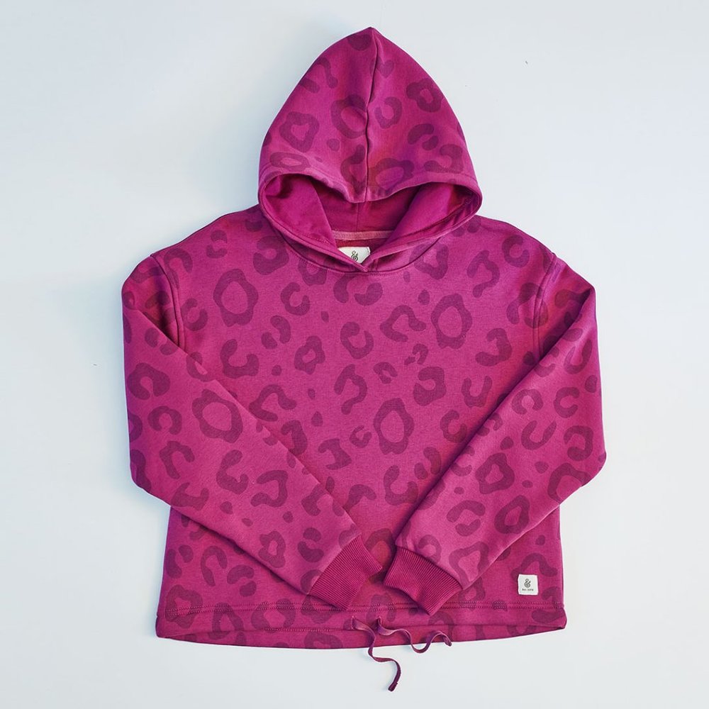 Funky Feline Adult Woman Magenta Hoodie | Egyptian Made Applemint & Cocoa